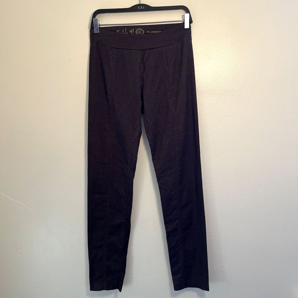 ETHYL Classic Center Seam Cigarette Cut Pants, Heathered Brown- Size 4
